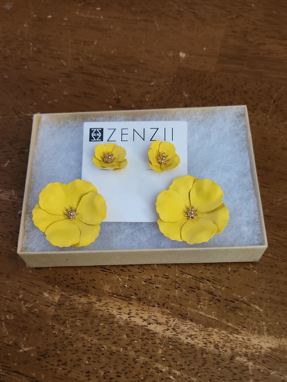 Anthropologie Yellow Flower Earrings